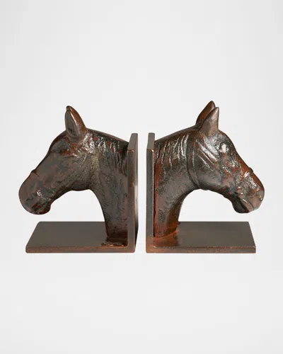 Jan Barboglio Triple Corona Book Ends, Set Of 2 In Brown