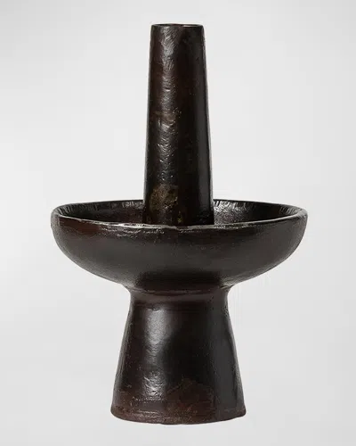Jan Barboglio Vela Con Falda Skirted Candle Holder In Natural