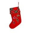 Jan Constantine Tartan Bauble-embroidered Christmas Stocking