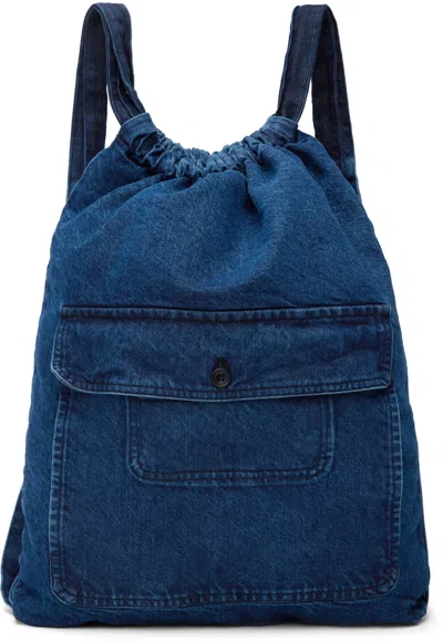 Jan-jan Van Essche Blue O-project Backpack In Washed Blue