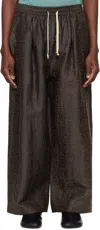 Jan-jan Van Essche Brown O-project Doro Dyed Silk Wide Trousers In Dark Brown