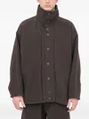 Jan-jan Van Essche Button Collar Jacket In Brown