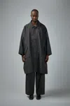 Jan-jan Van Essche Coat#32 Long Loose Unlined Fit Coat With Detachable Collar In Black