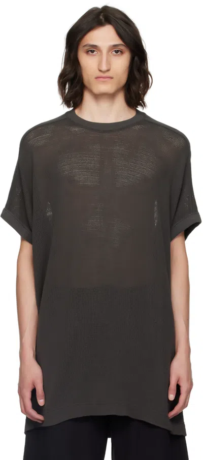 Jan-jan Van Essche Gray Droptail T-shirt In Off-black