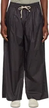 Jan-jan Van Essche Gray O-project Coated Typewriter Wide Trousers In Dark Grey