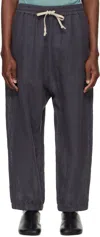 Jan-jan Van Essche Gray O-project Mesh Cloth Woven Sweatpants In Anthracite