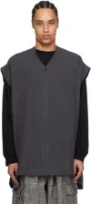 Jan-jan Van Essche Gray O-project Panama Mesh Cloth Vest In Anthracite