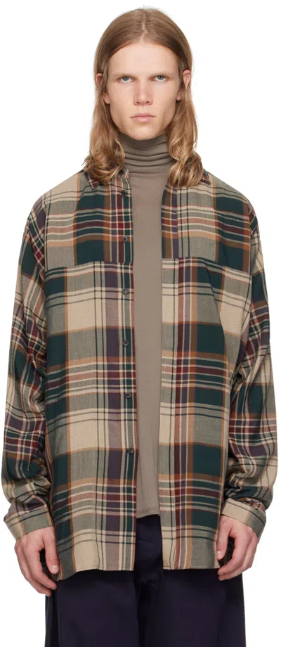 Jan-jan Van Essche Multicolor #101 Shirt In Sand-green-burgundy