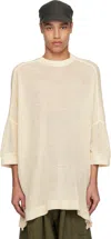 Jan-jan Van Essche Off-white O-project Mesh Jersey Boubou T-shirt In Kinari