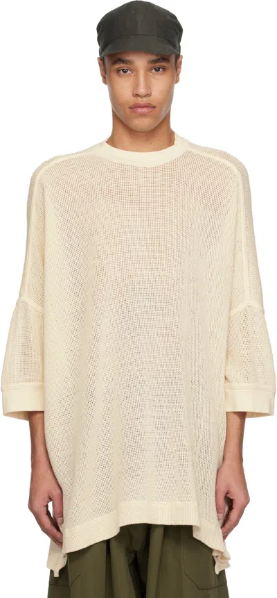 Jan-jan Van Essche Off-white O-project Mesh Jersey Boubou T-shirt In Neutral