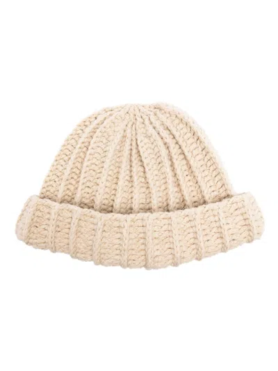 Jan-jan Van Essche Ribbed Beanie In Neutrals