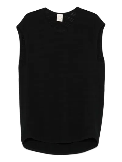 Jan-jan Van Essche Ripple Jersey Tank Top In Black