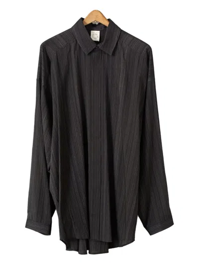 Jan-jan Van Essche Striped Buttoned Shirt In Black