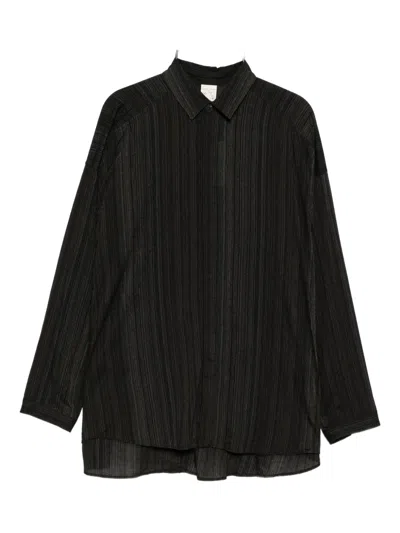 Jan-jan Van Essche Striped Shirt In Black
