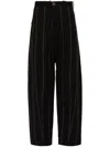 Jan-jan Van Essche Stripped Trousers In Black