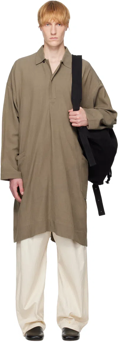 Jan-jan Van Essche Taupe O-project Wrinkled Cloth Tunic#39 Shirt