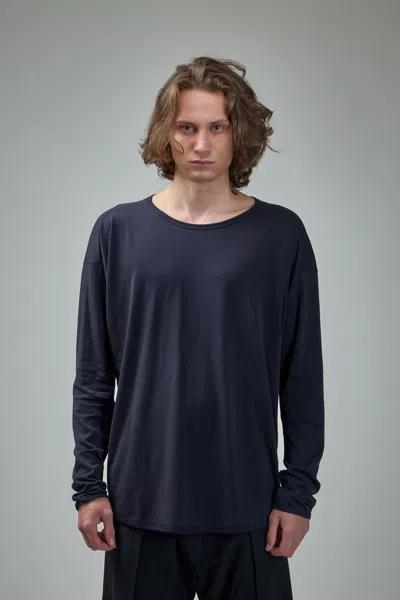 Jan-jan Van Essche Tee#68 Regular Fit Crew Neck Tee Cotton Silk Jersey In Blue