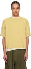Jan-jan Van Essche Yellow O-project Cotton Hemp Jersey 3/4 Sleeve T-shirt In Dirty Yellow