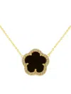 Jan-kou Jankuo Women's 14k Goldplated Brass, Onyx & Cubic Zirconia Necklace In Brass