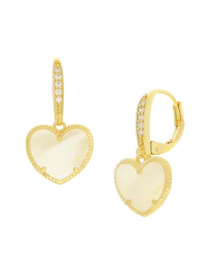 Jan-kou Jankuo Women's 14k Goldplated Heart Drop Earrings In Yellow