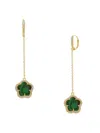 Jan-kou Jankuo Women's Flower 14k Goldplated & Cubic Zirconia Drop Earrings In Emerald