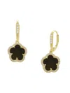 Jan-kou Jankuo Women's Flower 14k Goldplated & Cubic Zirconia Drop Earrings In Onyx