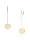 Jan-kou Jankuo Women's Heart 14k Goldplated Drop Huggie Earrings In Mother Of Pearl