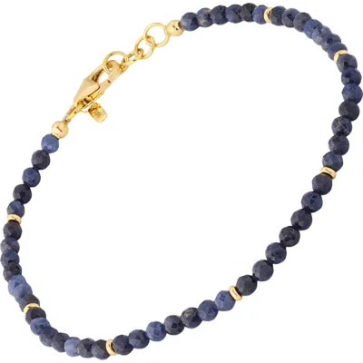 Jan Leslie 18k Gold Gemstone Beaded Bracelet In Blue