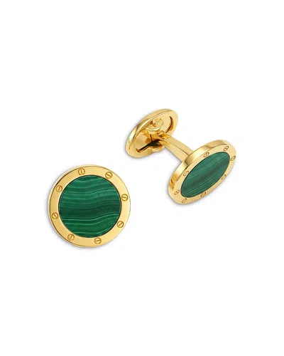 Jan Leslie 18k Gold Vermeil Rivet Malachite Cufflinks In Multi