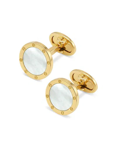 Jan Leslie 18k Gold Vermeil Rivet Mother-of-pearl Cufflinks In Multi