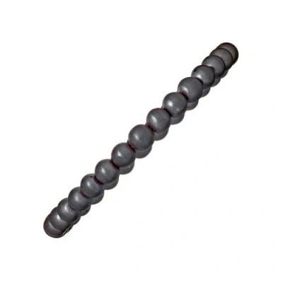 Jan Leslie 6mm Semiprecious Gemstone Beaded Elastic Bracelet In Black