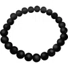 Jan Leslie 8mm Matte Black Onyx Beaded Stretch Bracelet In Black