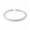 Jan Leslie Adjustable Stainless Steel Twisted Cable Cuff Bracelet In Metallic