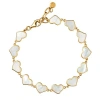 Jan Leslie All Around Heart Bracelet Set In 18k Gold Overlay Sterling Silver In White