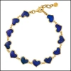 Jan Leslie All Around Heart Bracelet Set In Sterling Silver In Blue