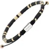 Jan Leslie Black Agate Beaded Sterling Silver Bracelet With Black Pull Cord In Black