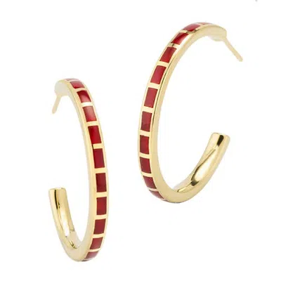 Jan Leslie Dash Hoop Earring Set In Sterling With 18k Gold Overlay