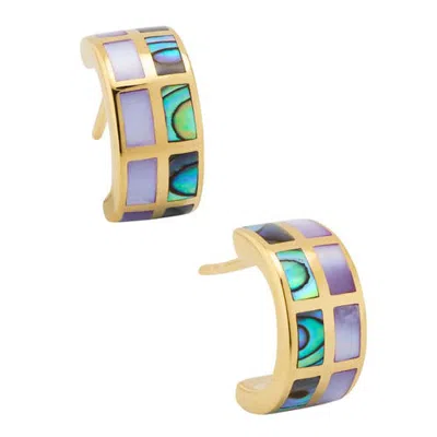 Jan Leslie Dash Huggie Earring Set In Sterling With 18k Gold Overlay