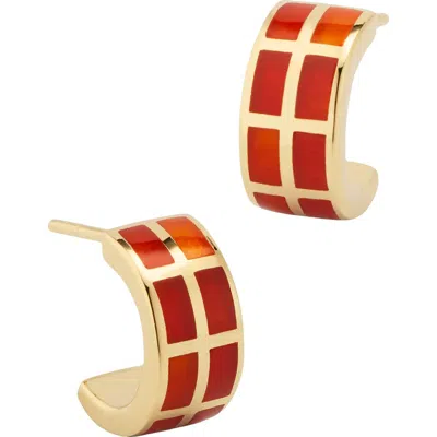 Jan Leslie Dash Huggie Earring Set In Sterling With 18k Gold Overlay