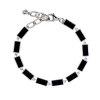 Jan Leslie Dash Rectangle Link Bracelet In Black