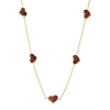 Jan Leslie Five Station Heart 30" Necklace Set In Sterling Silver With 18k Gold Overlay In Red