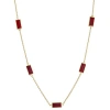 Jan Leslie Five Stations Rectangle Dash Necklace In Sterling 18k Gold Overlay