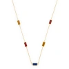 Jan Leslie Five Stations Rectangle Dash Necklace In Sterling 18k Gold Overlay In Gold