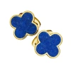 Jan Leslie Four Leaf Clover 18k Gold Vermeil Sterling Cufflinks In Blue