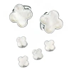 Jan Leslie Four Leaf Clover Sterling Cufflinks & Studs In White