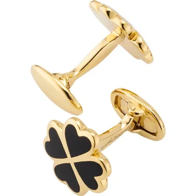 Jan Leslie Four Leaf Clover Sterling Silver Gold Vermeil Cufflinks