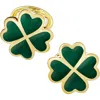 Jan Leslie Four Leaf Clover Sterling Silver Gold Vermeil Cufflinks