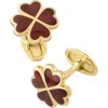 Jan Leslie Four Leaf Clover Sterling Silver Gold Vermeil Cufflinks