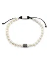 Jan Leslie Men's Freshwater Pearl Bracelet With Filigree Spacer In Pearl