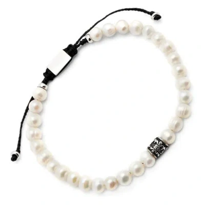 Jan Leslie Freshwater Pearl Bracelet With Filigree Spacers In White